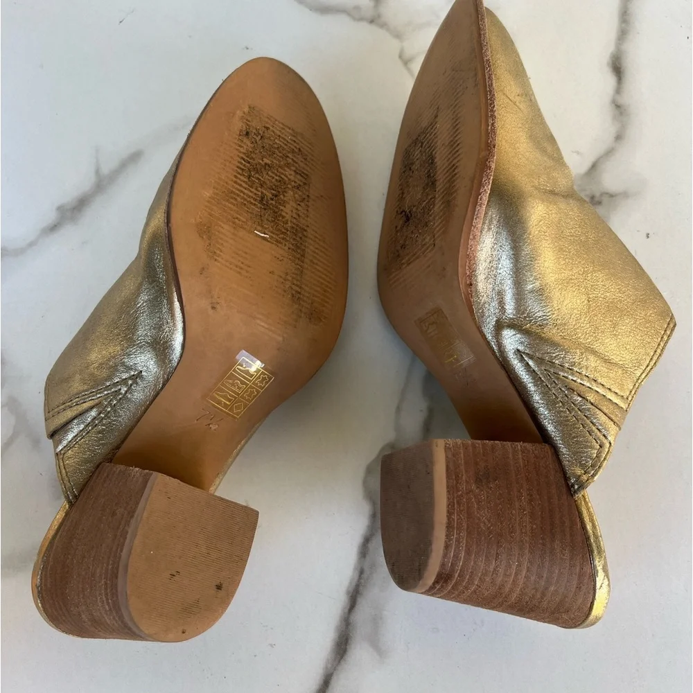 MADEWELL The Harper Mule Clog gold Metallic 7.5